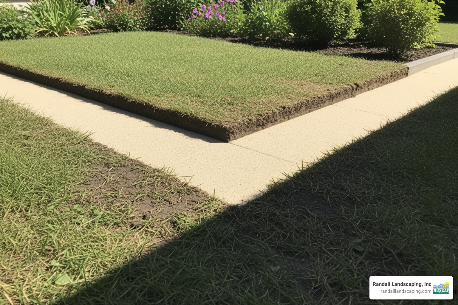 prepared trench with a smooth layer of paver sand - walkways with stepping stones prepared trench with a smooth layer of paver sand - walkways with stepping stones
