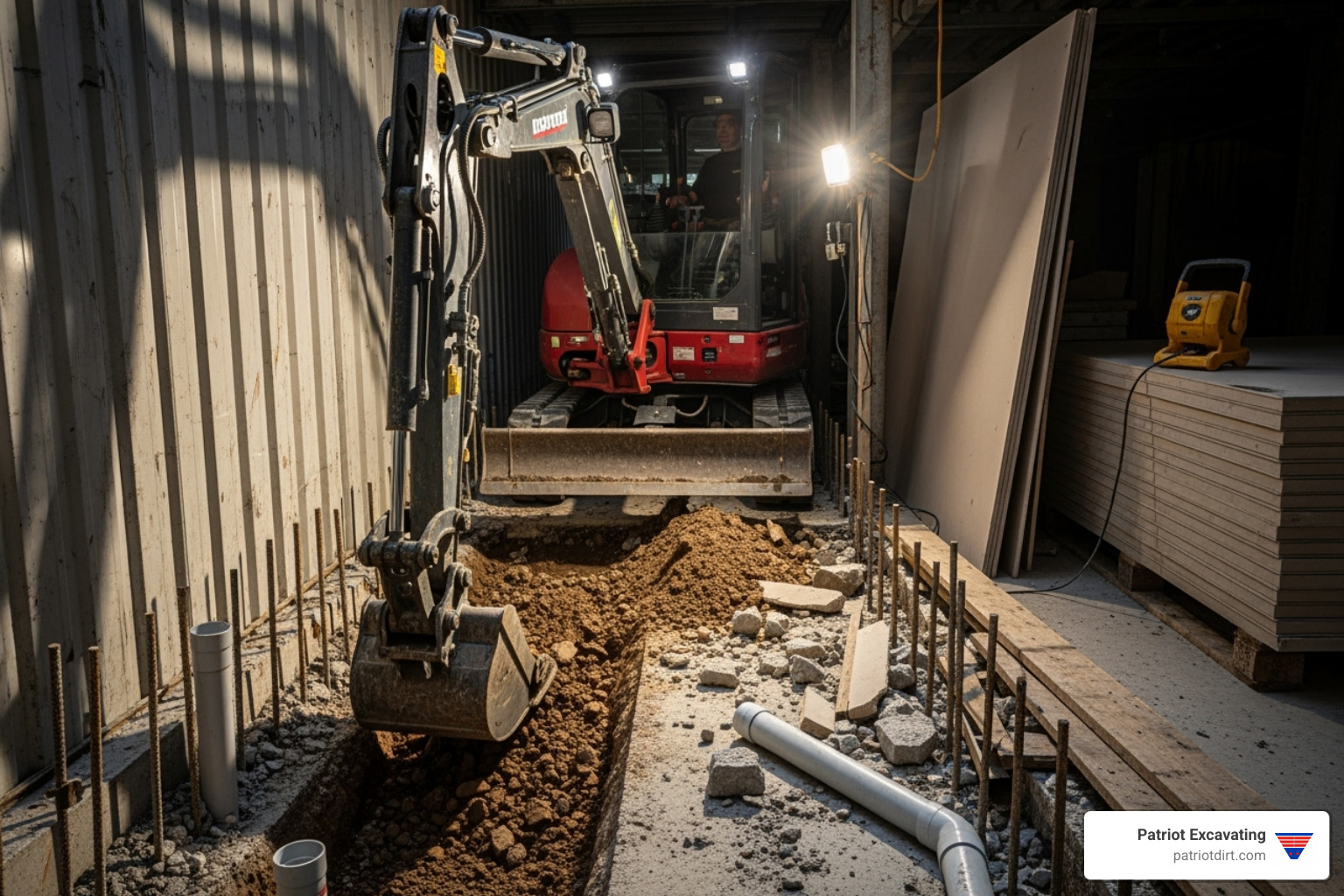 mini excavator in tight space - excavator rental indianapolis