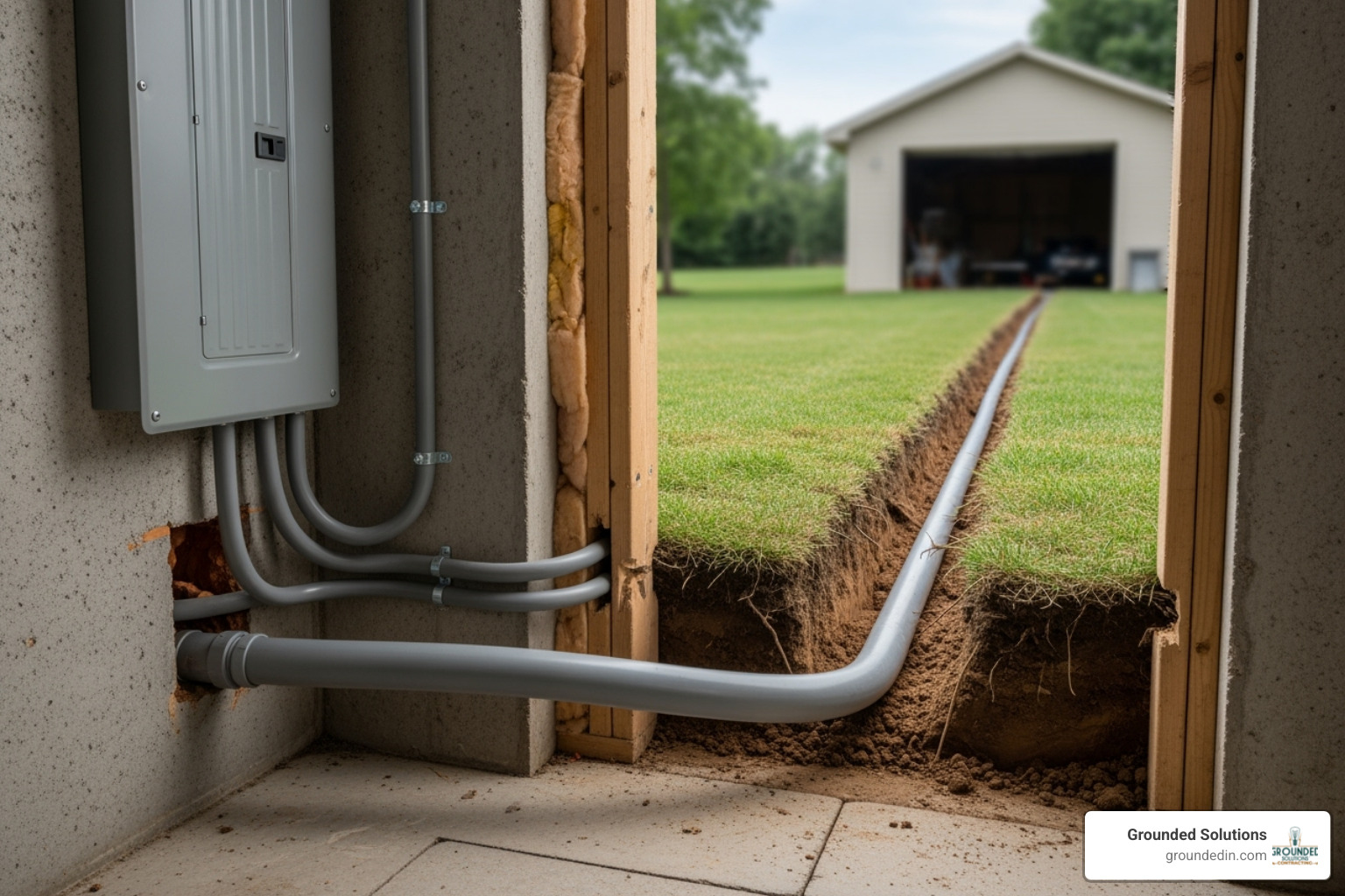 Wiring run from a basement panel to a garage - EV home charger installation