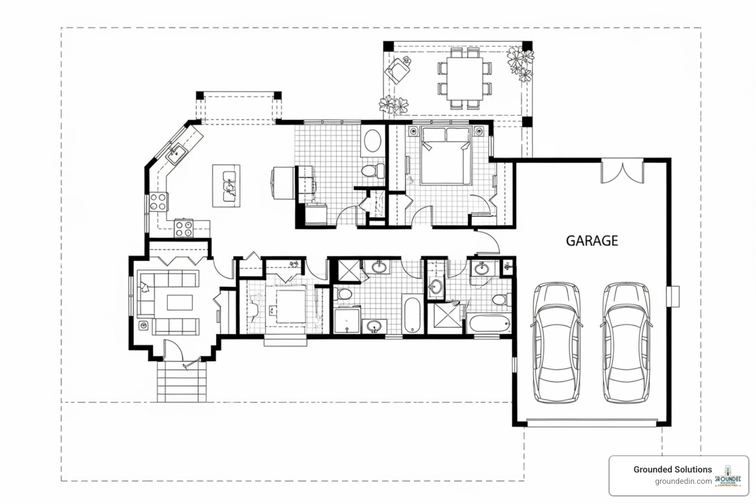 Home floor plan highlighting GFCI and AFCI required areas - GFCI and AFCI Upgrades Indianapolis