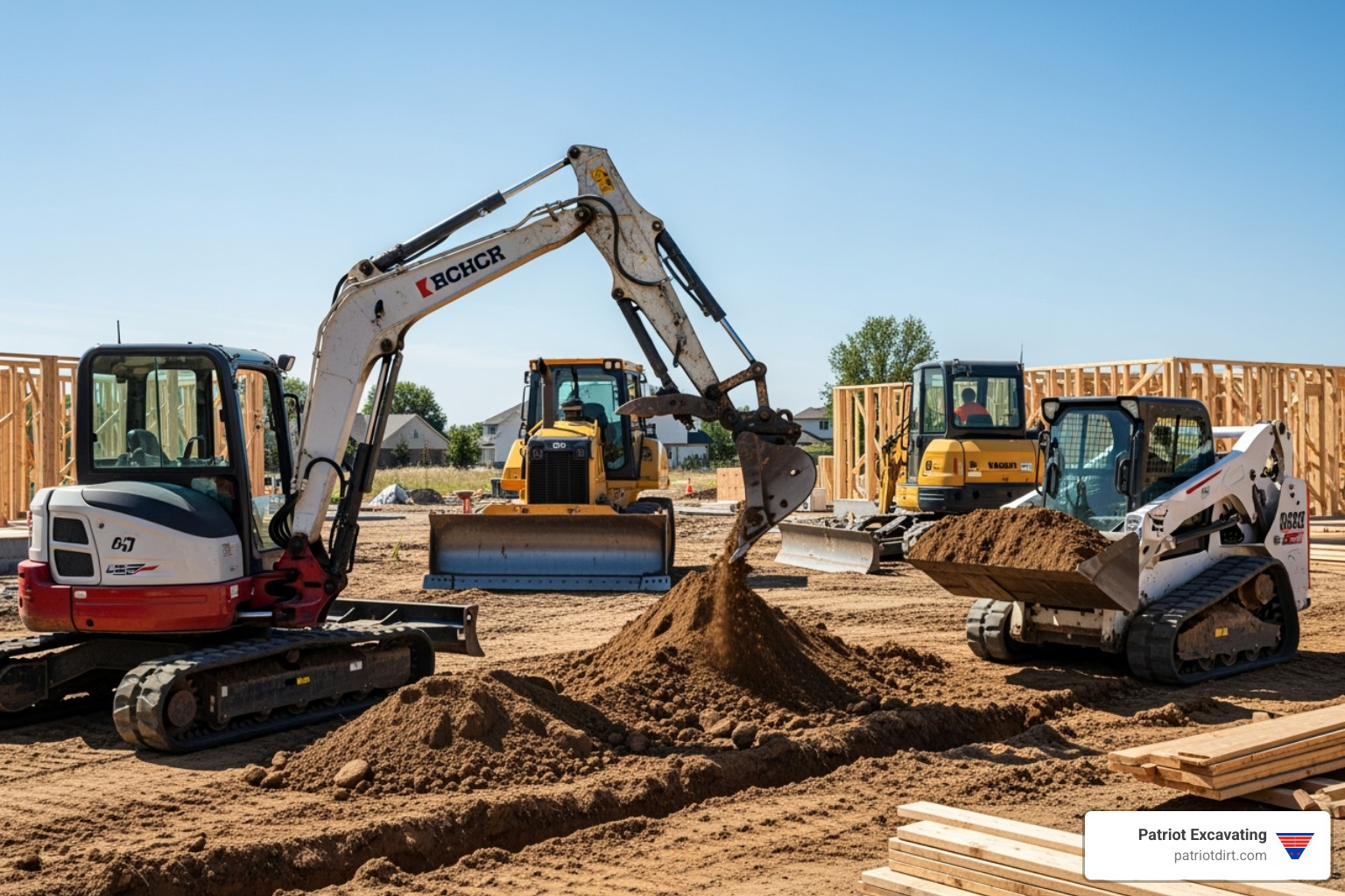 various excavation machines - residential excavating companies near me