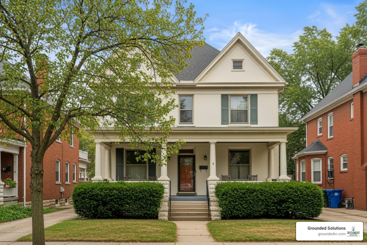 An older, charming Indianapolis-area home, suggesting the need for updated wiring. - professional electrical safety inspection