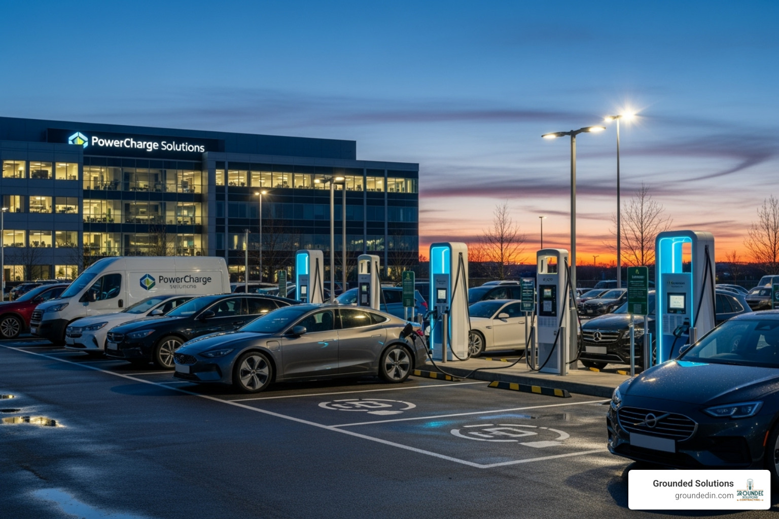 Electrician installing EV charger - Business EV charging solutions