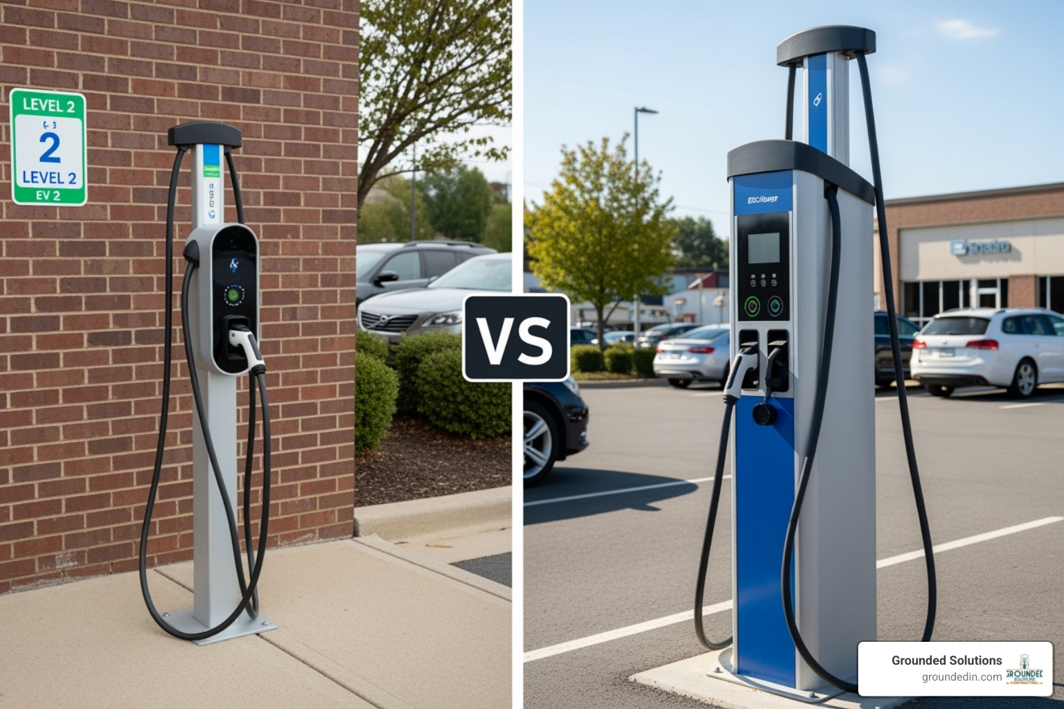 Level 2 AC vs. DC Fast Charger - Business EV charging solutions