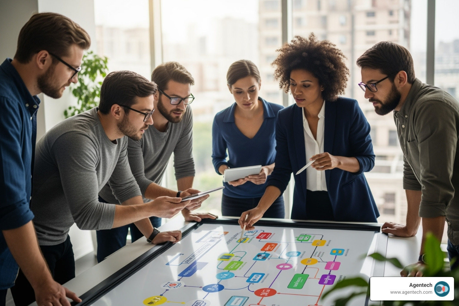 A team collaborating on a digital change roadmap - Insurance back office automation