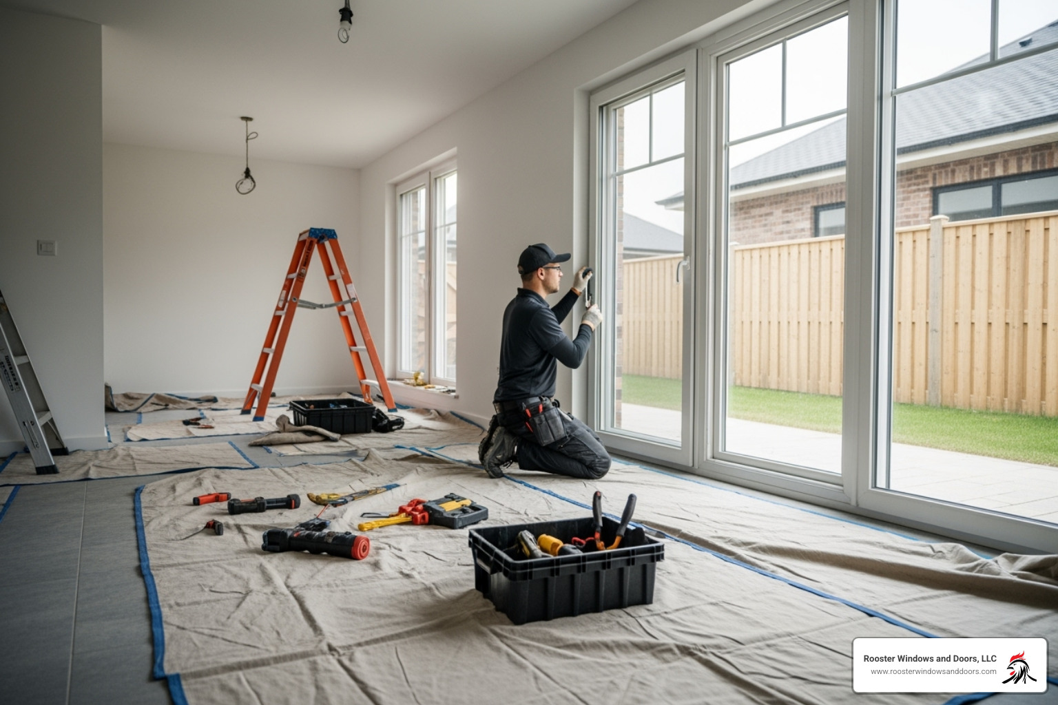 clean and protected work area during window installation - window installation companies
