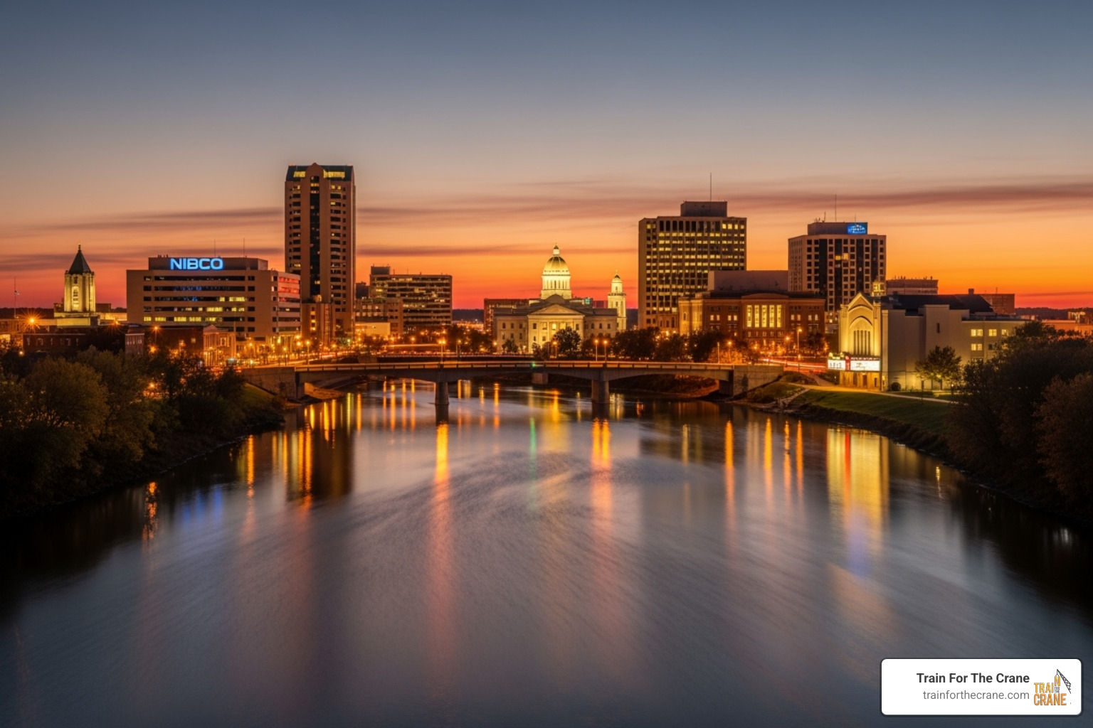 Elkhart, Indiana skyline - trade schools in elkhart indiana