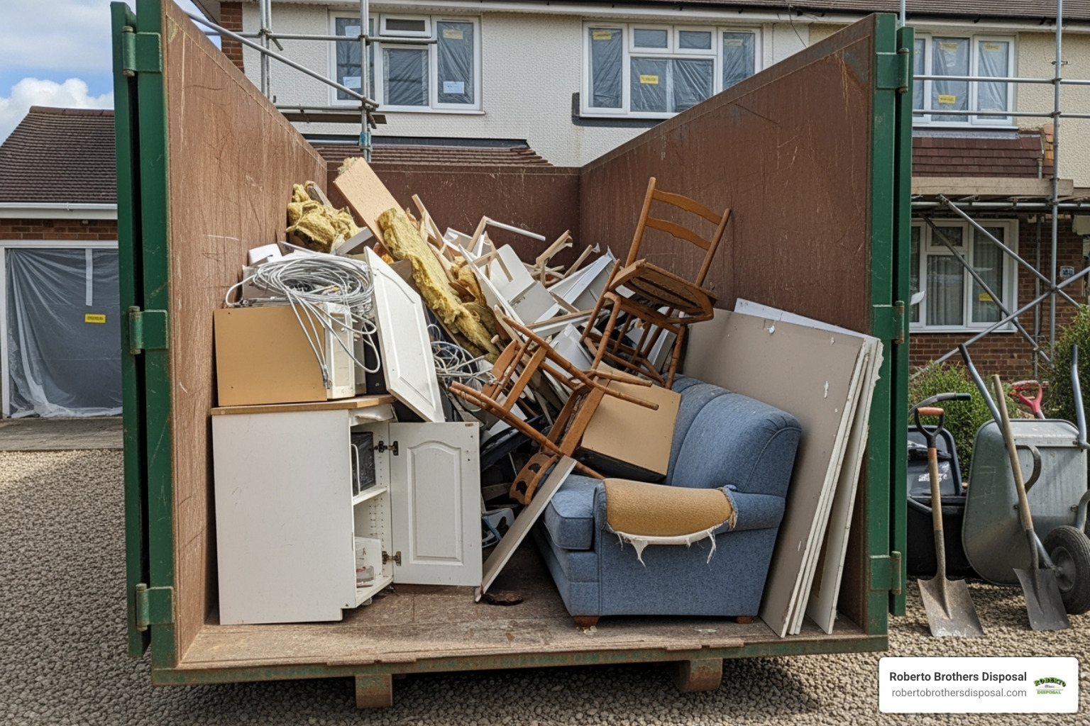 Examples of acceptable debris like furniture and construction materials - cost to rent a dumpster for a month Examples of acceptable debris like furniture and construction materials - cost to rent a dumpster for a month