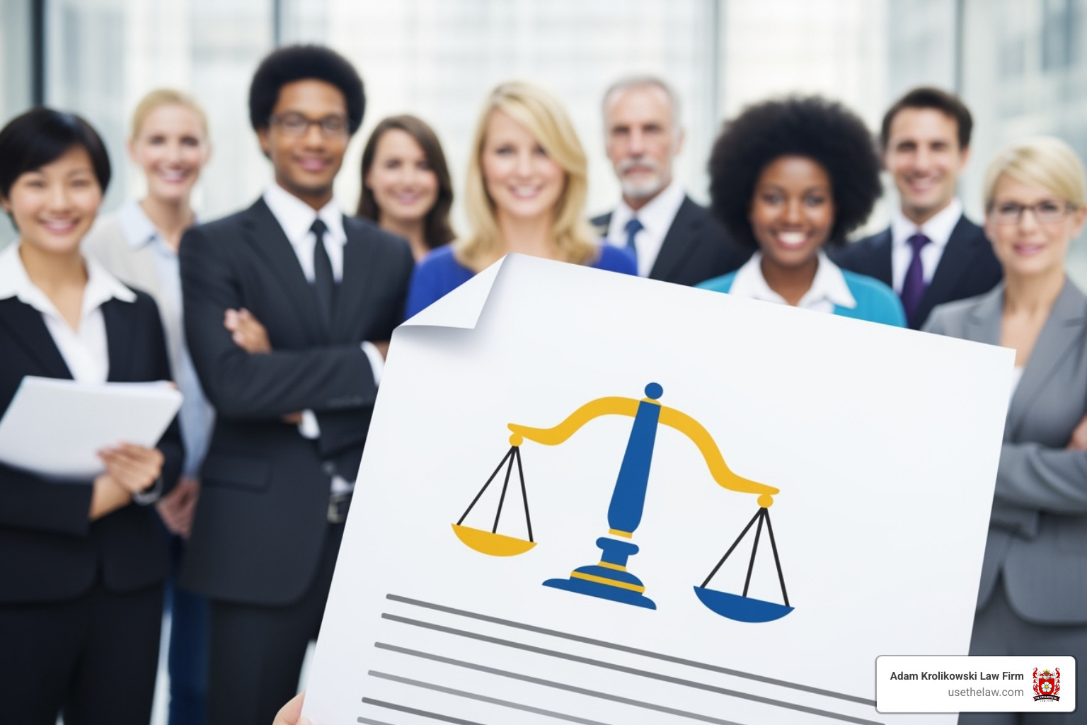 A stylized image of a document titled "California Employee Bill of Rights" with a diverse group of workers in the background - labor lawyer california A stylized image of a document titled "California Employee Bill of Rights" with a diverse group of workers in the background - labor lawyer california