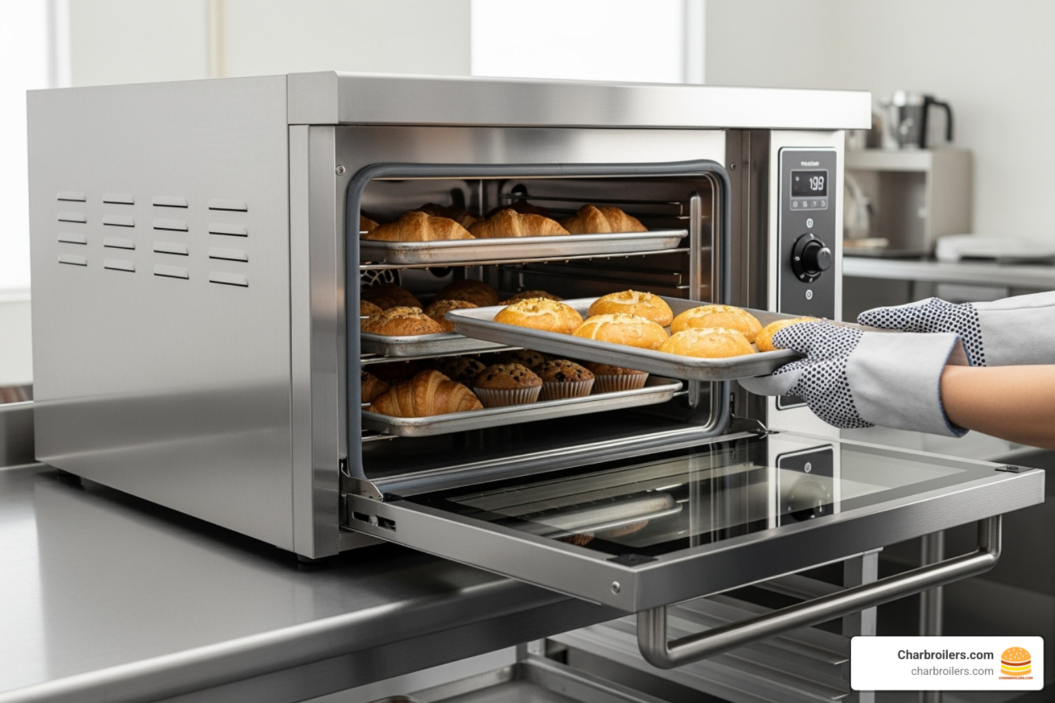 full-size sheet pans fitting into a countertop convection oven - full size commercial countertop convection oven