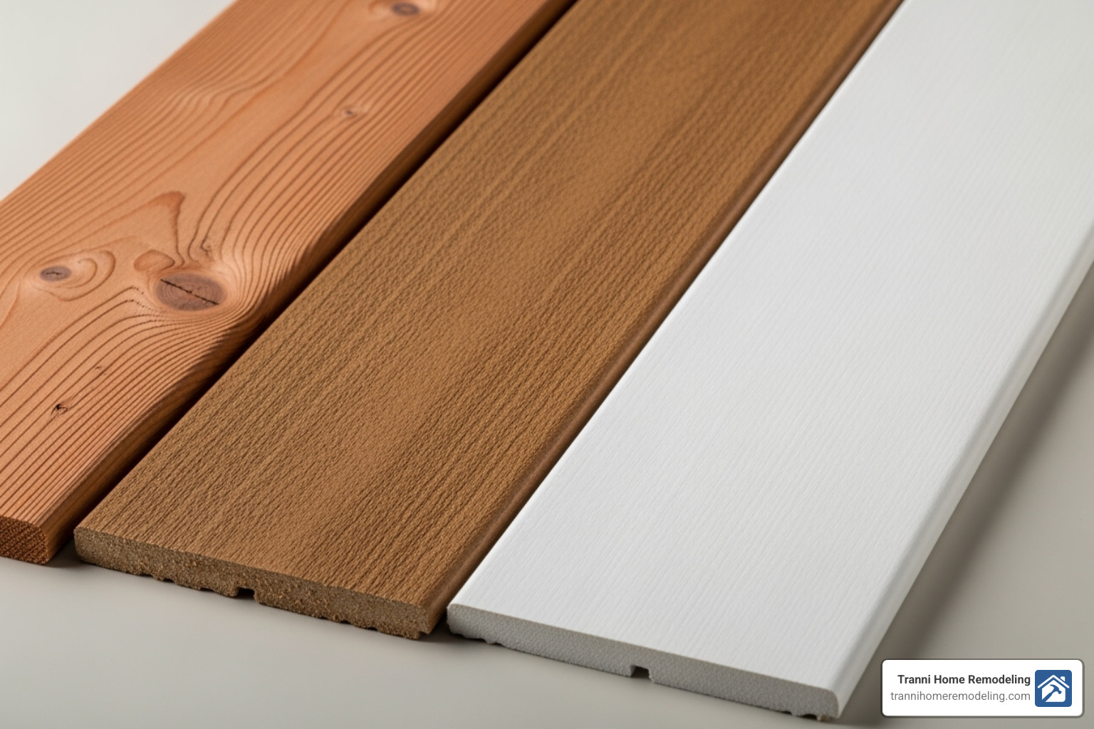 Various porch materials like wood, composite, and vinyl side-by-side - porch contractor near me