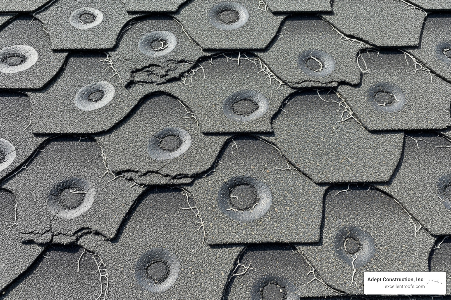 hail damage on an asphalt shingle - roof replacement downers grove