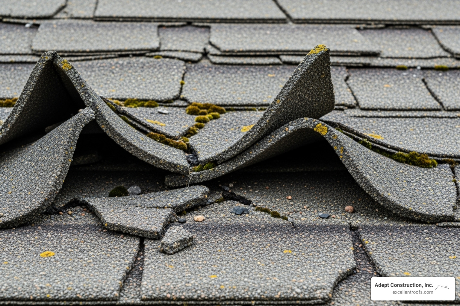 cracked and curling asphalt shingles - roof replacement downers grove