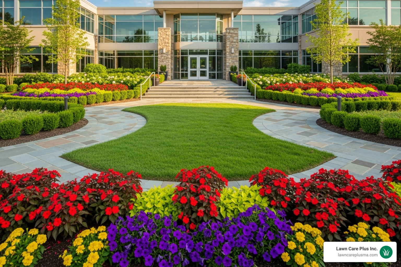 welcoming commercial entrance - commercial landscape welcoming commercial entrance - commercial landscape