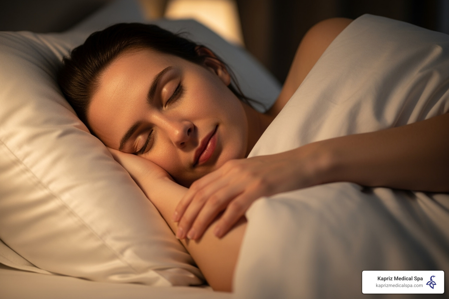 a person sleeping peacefully on a silk pillowcase - Natural wrinkle reduction