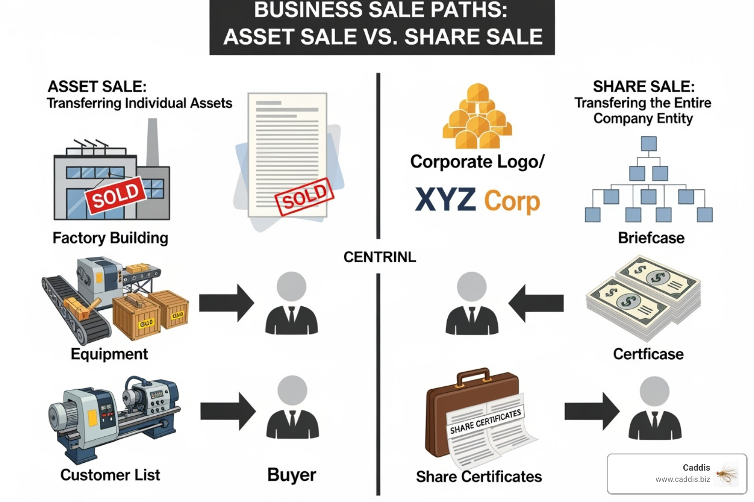 comparing an asset sale vs. a share sale - business value improvement services