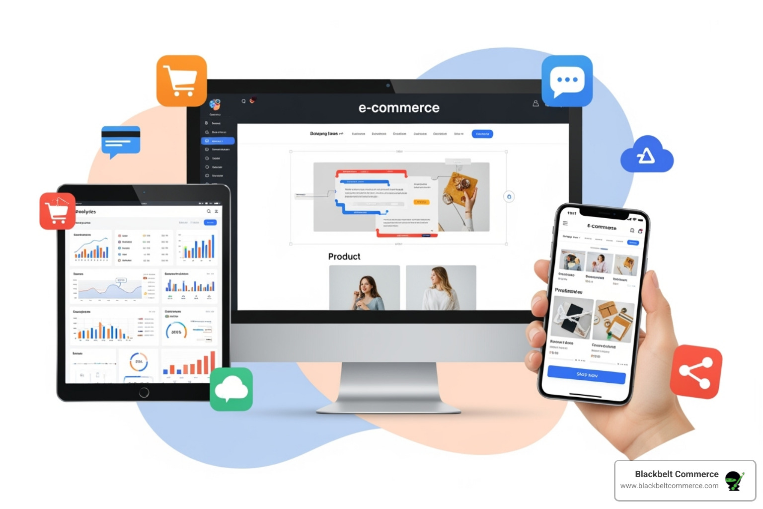 collage showcasing different aspects of a Shopify store: design, mobile view, analytics dashboard, and app integrations - Shopify consulting services collage showcasing different aspects of a Shopify store: design, mobile view, analytics dashboard, and app integrations - Shopify consulting services