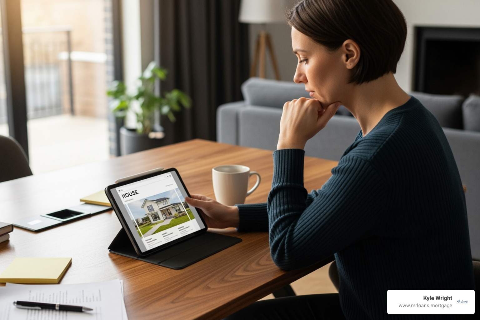 person looking thoughtfully at a house listing - Top Loan Officer in Arizona