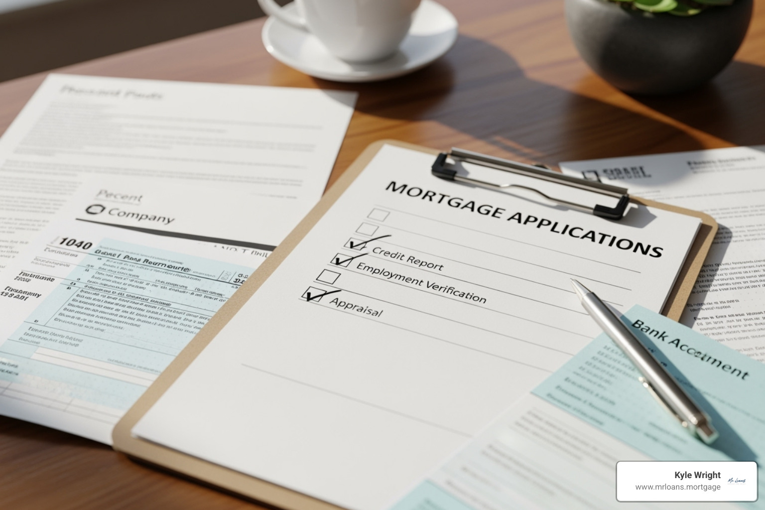checklist with mortgage documents like pay stubs and tax returns - Home loan pre-approval
