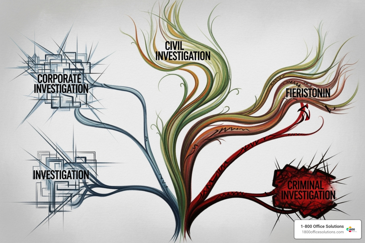 flowchart showing different investigation types (corporate, civil, criminal) - computer forensic analysis flowchart showing different investigation types (corporate, civil, criminal) - computer forensic analysis