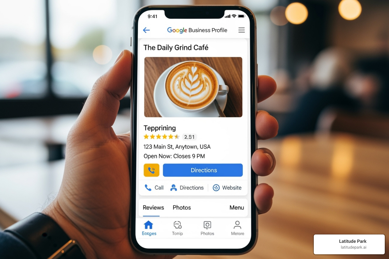 A well-optimized Google Business Profile displayed on a smartphone - local business google ads
