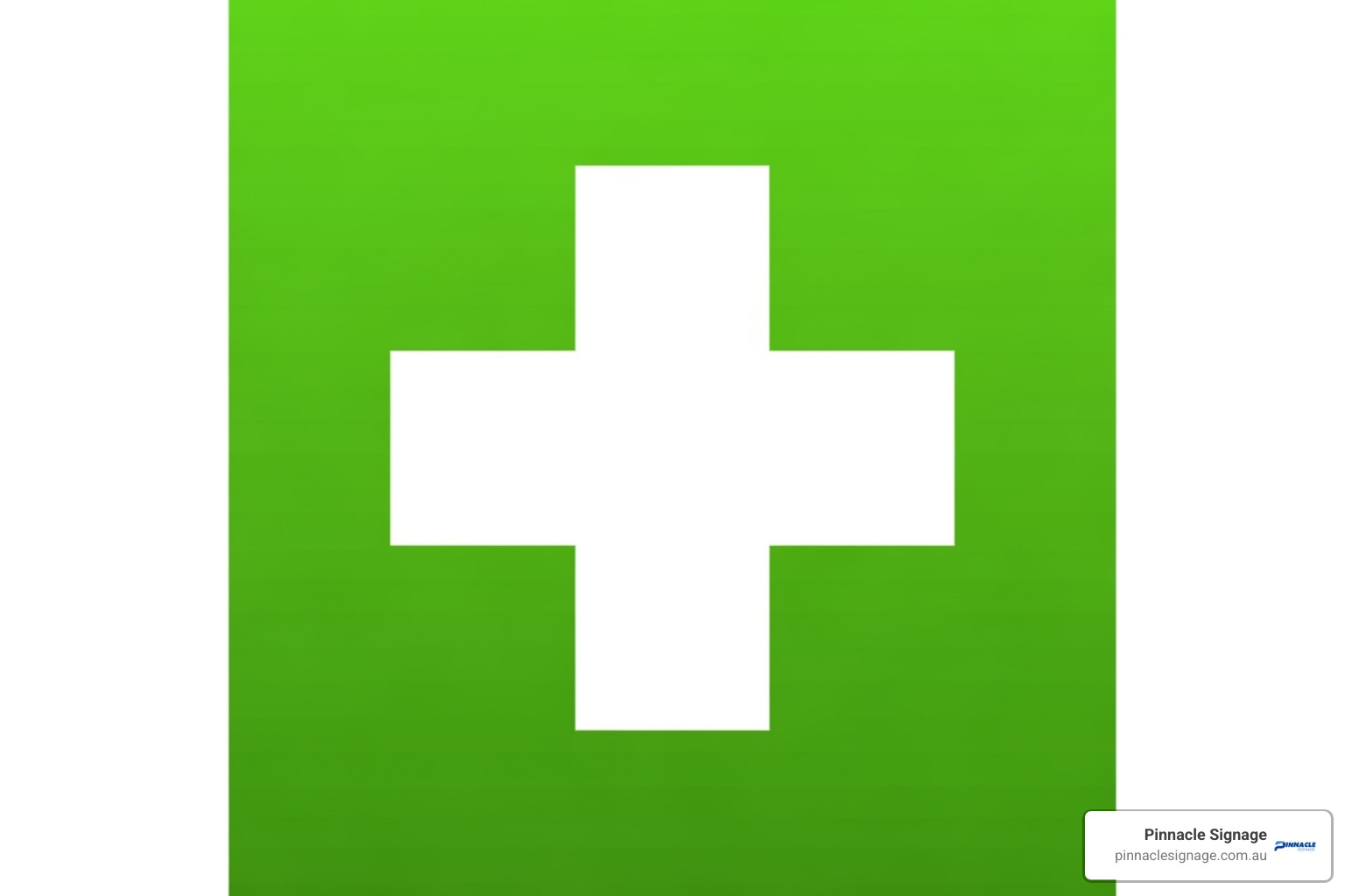 A clean, digital graphic of a white cross on a lime green background, representing standard first aid signage for quick identification. A clean, digital graphic of a white cross on a lime green background, representing standard first aid signage for quick identification.