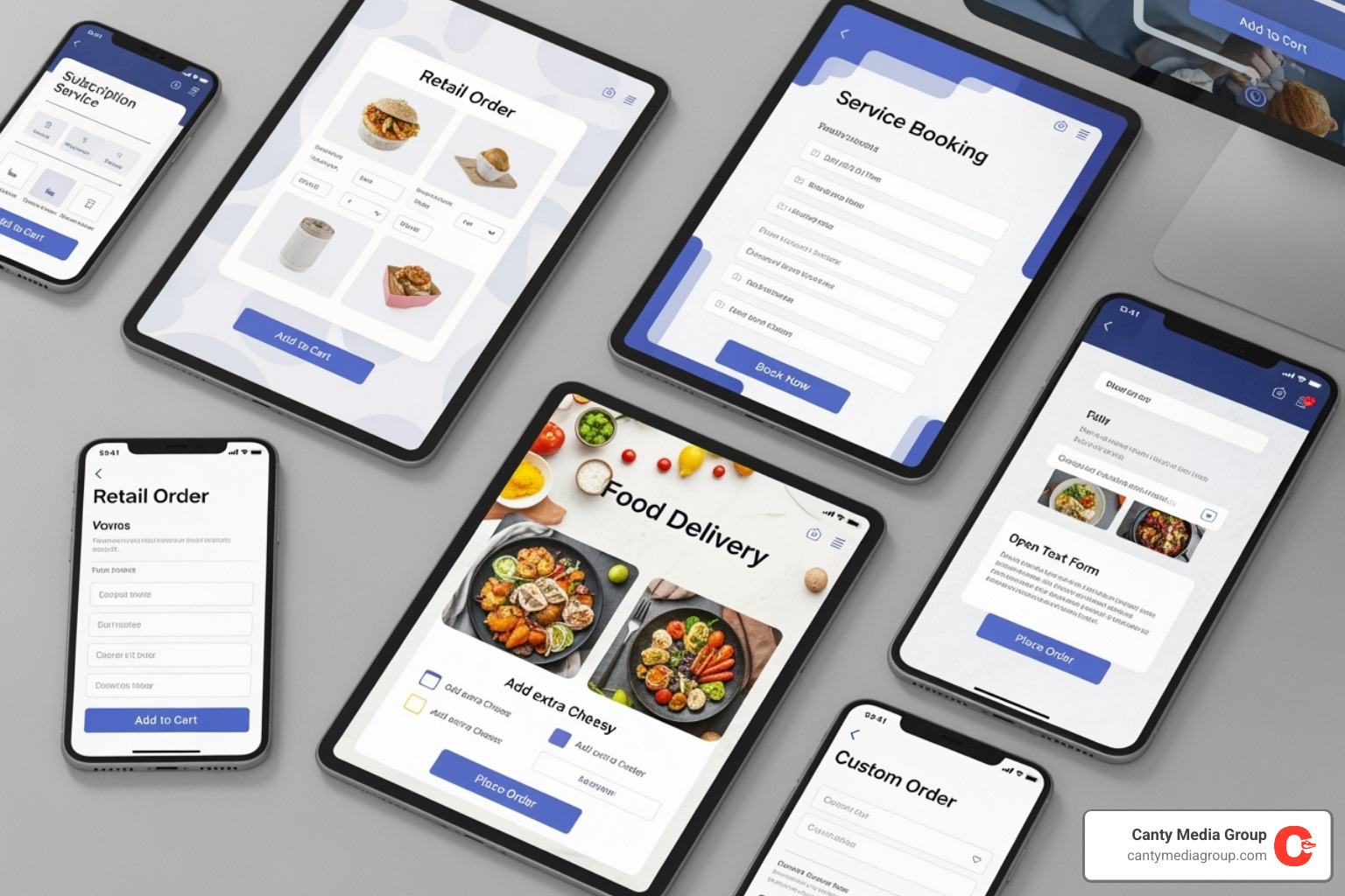 Collage of industry-specific order form templates - Editable order form template