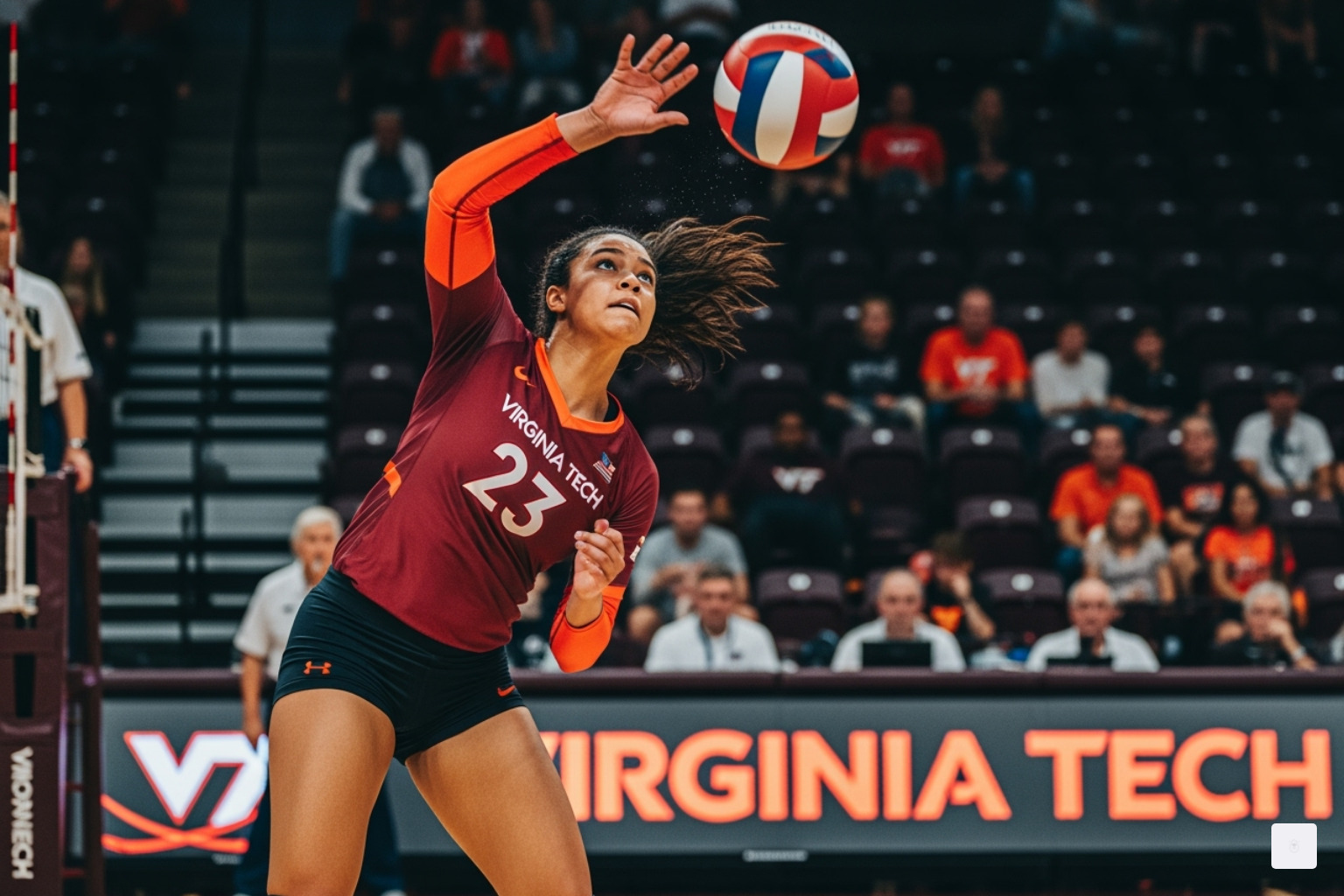 A young Sonya Curry or a Virginia Tech emblem - sonya curry