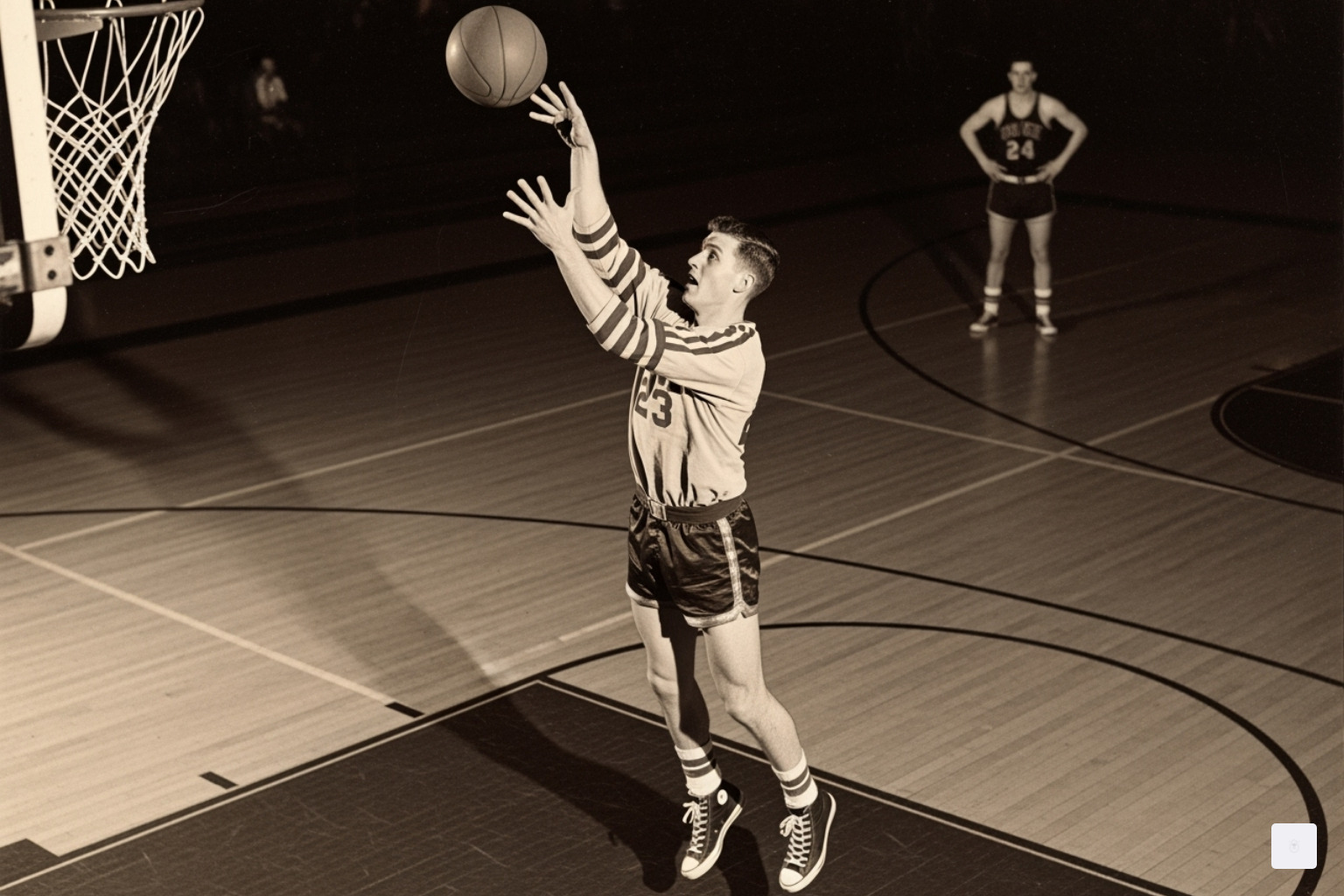 vintage college basketball photo of a player in action - lavar ball