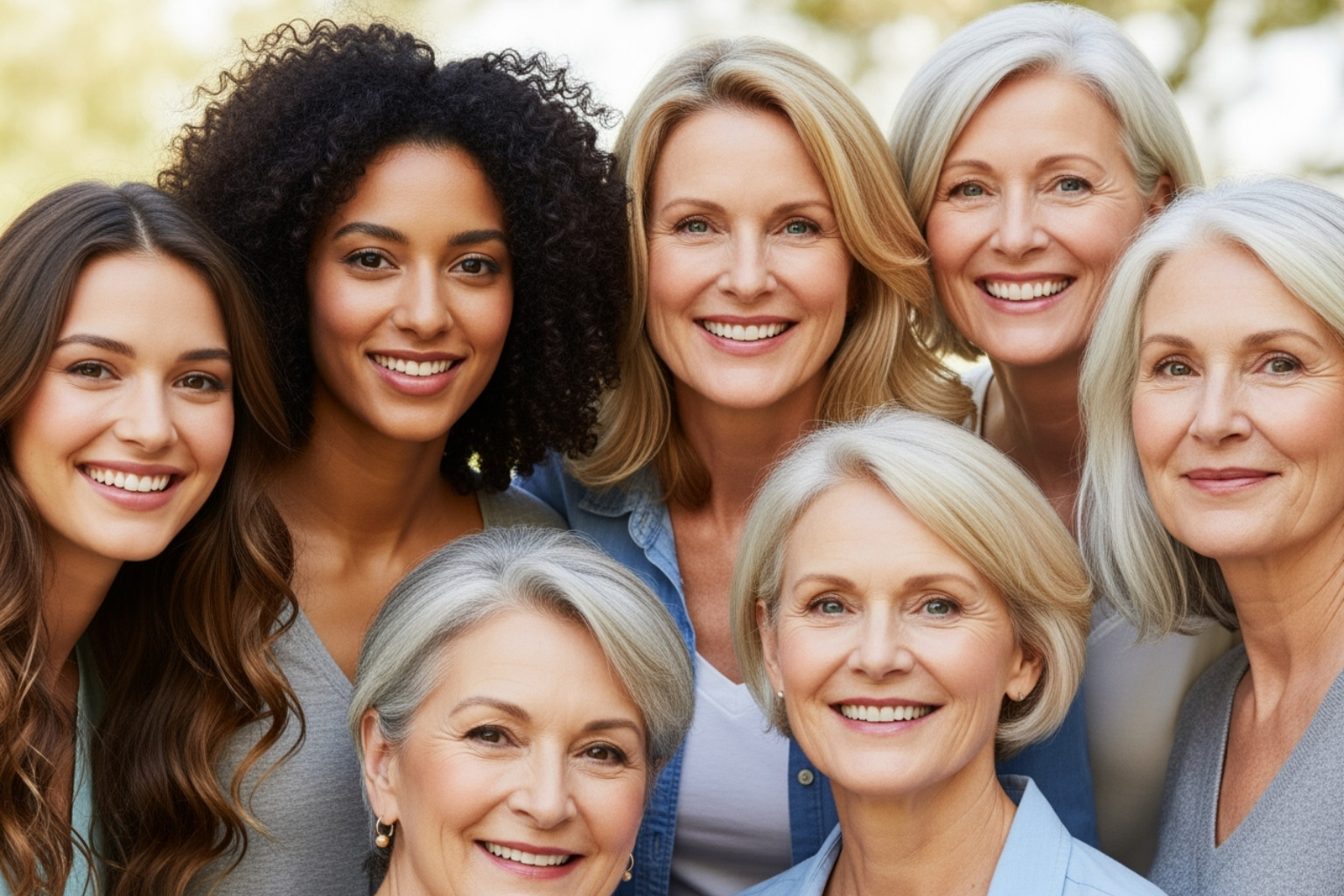 Women of all ages with healthy, radiant skin. - ayurvedic beauty tips for clear skin