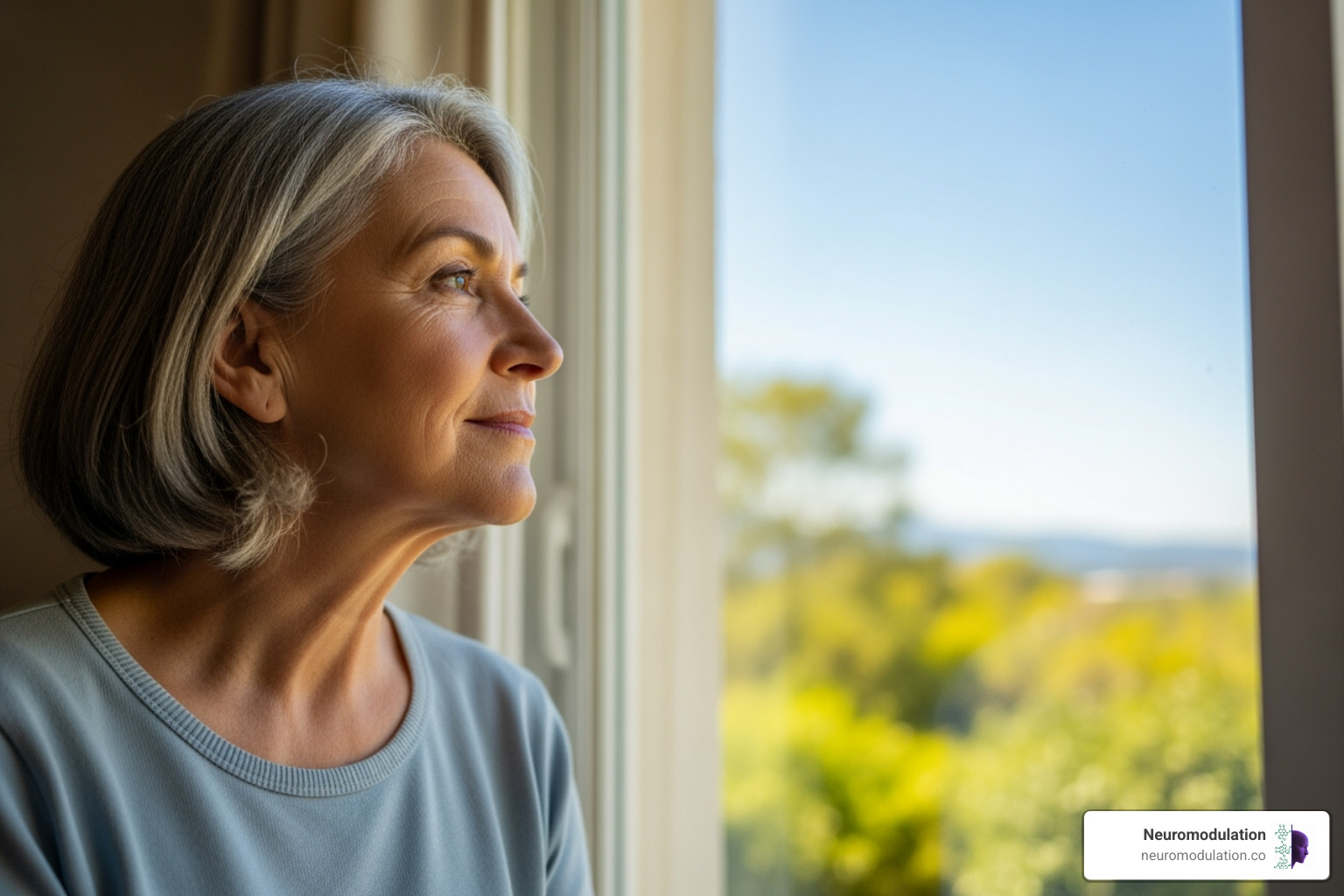 Hopeful patient looking towards the future - Patient outcomes research Hopeful patient looking towards the future - Patient outcomes research