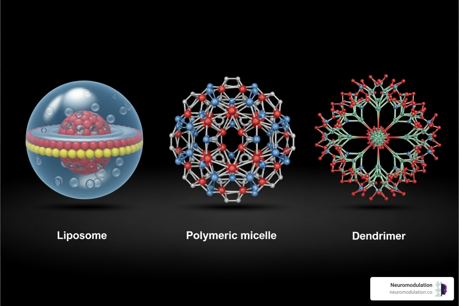 common nanocarriers like liposomes, polymeric micelles, and dendrimers - active and passive targeted drug delivery