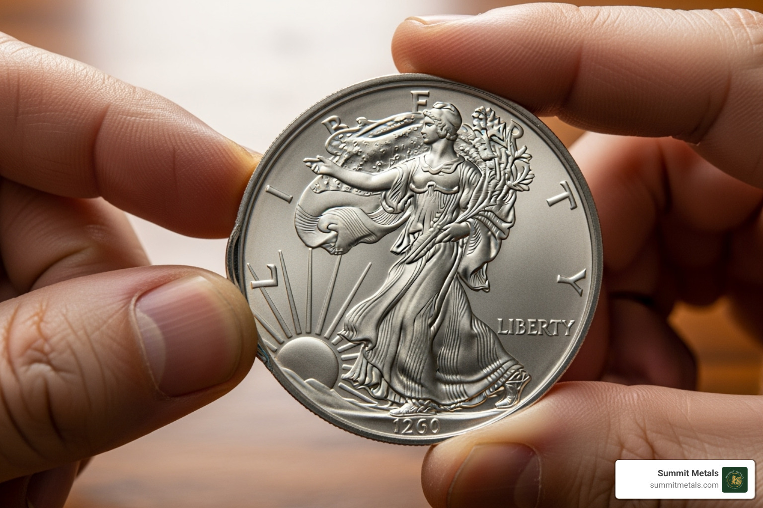 Person examining a Silver Eagle coin with a magnifying glass - investing in silver eagles