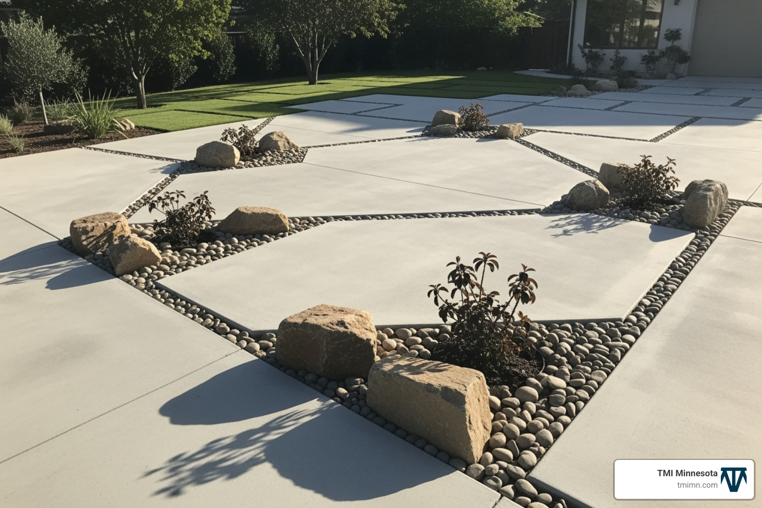 unique concrete driveway with mix of concrete pads and landscaping rocks - driveway ideas concrete unique concrete driveway with mix of concrete pads and landscaping rocks - driveway ideas concrete