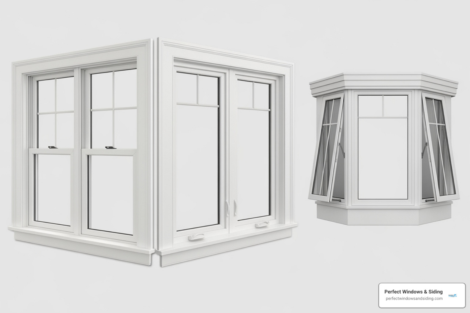 image showcasing various window styles like casement, double-hung, and bay - cost to replace a window