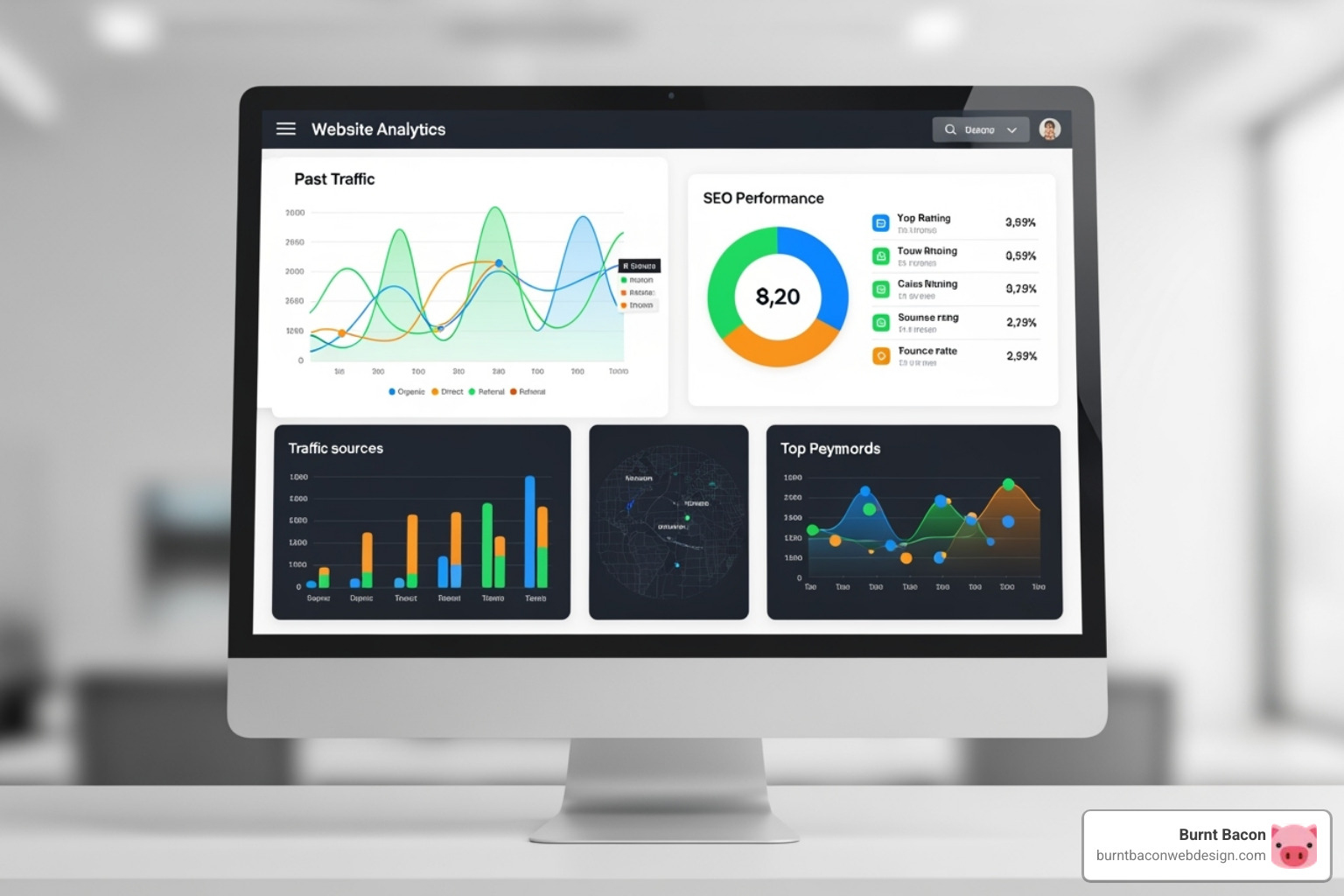 Dashboard showing SEO analytics - SEO website optimization Dashboard showing SEO analytics - SEO website optimization