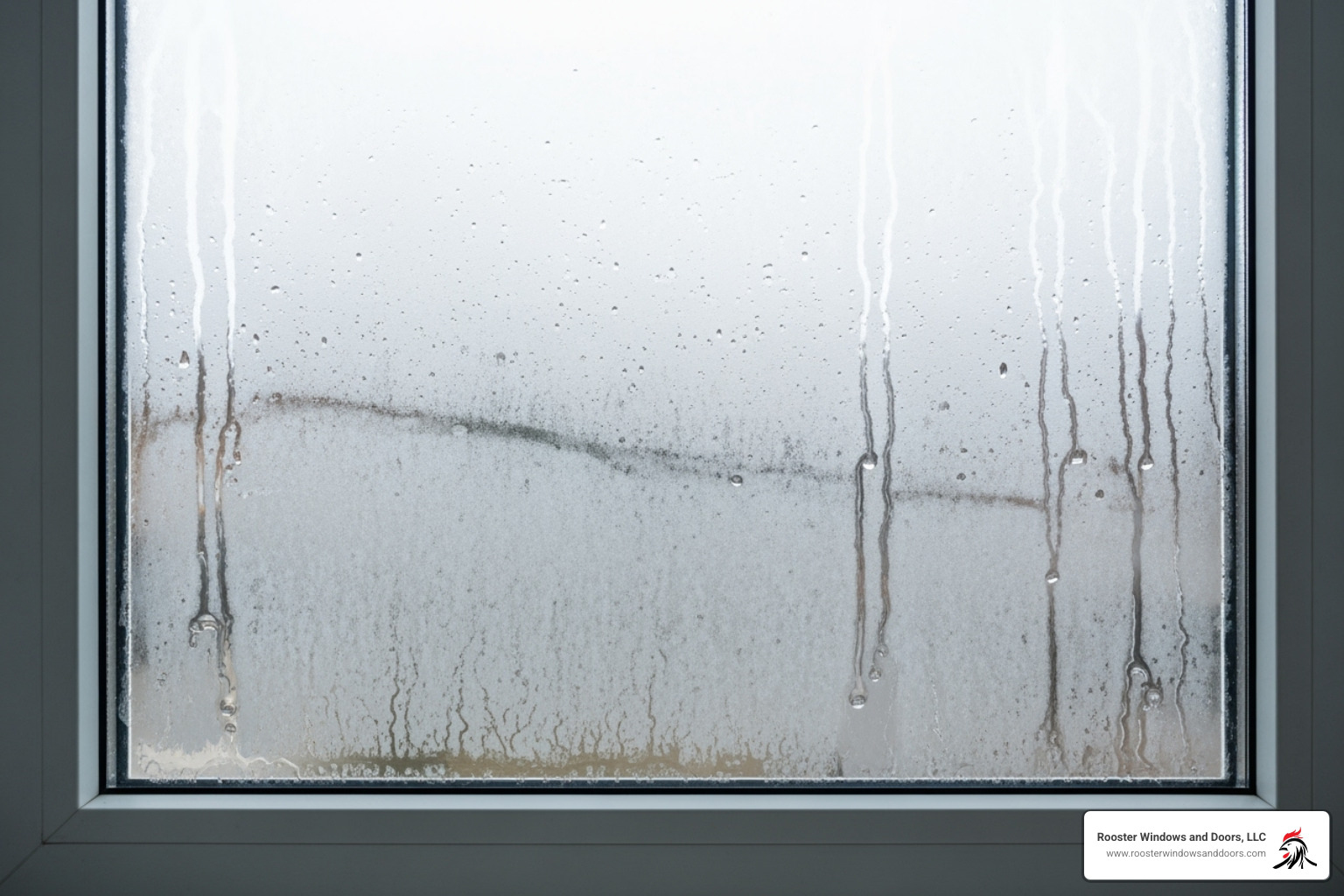 foggy window with condensation between the panes - window installation services