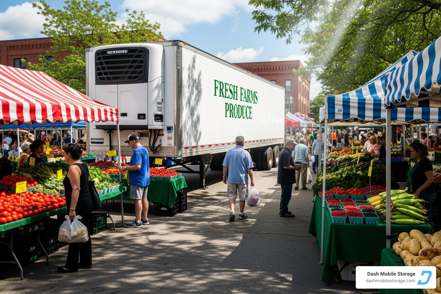 reefer trailer at a farmer's market - reefer trailer rentals near me