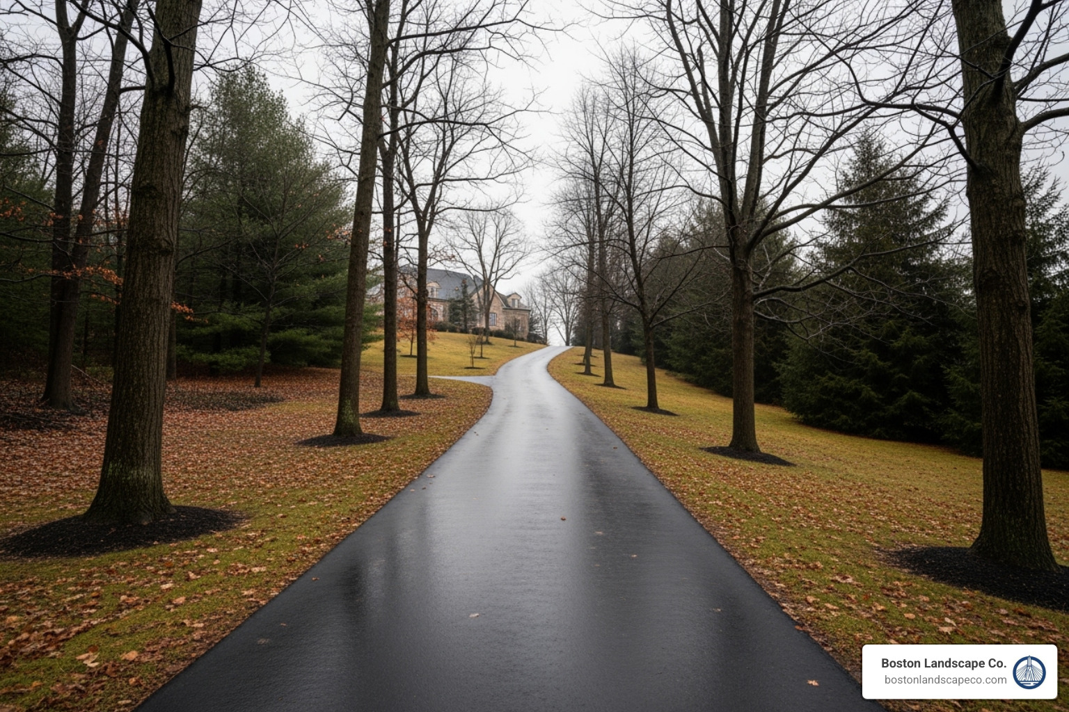 long winding driveway on a sloped property - cost of snow removal
