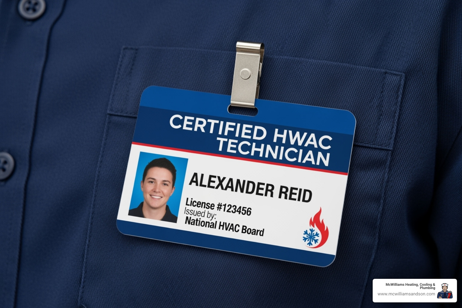 A certified HVAC technician's badge on their uniform - air conditioning repair in my area A certified HVAC technician's badge on their uniform - air conditioning repair in my area