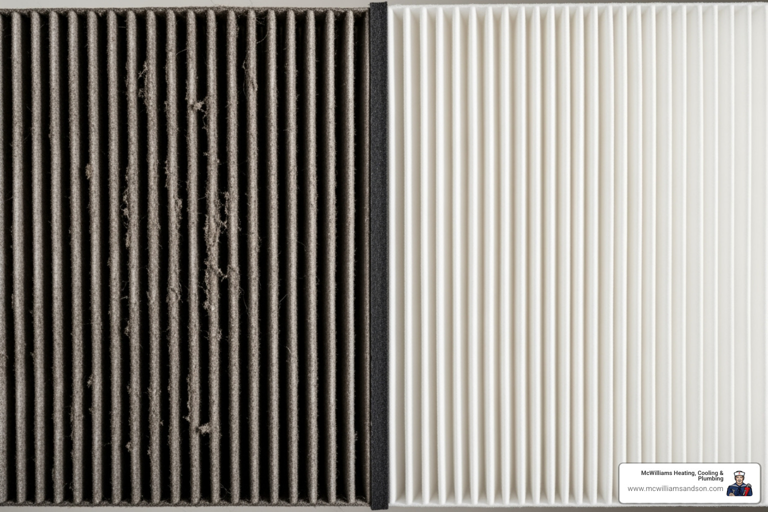 dirty air filter held up for comparison against a clean one - hvac repair in my area dirty air filter held up for comparison against a clean one - hvac repair in my area