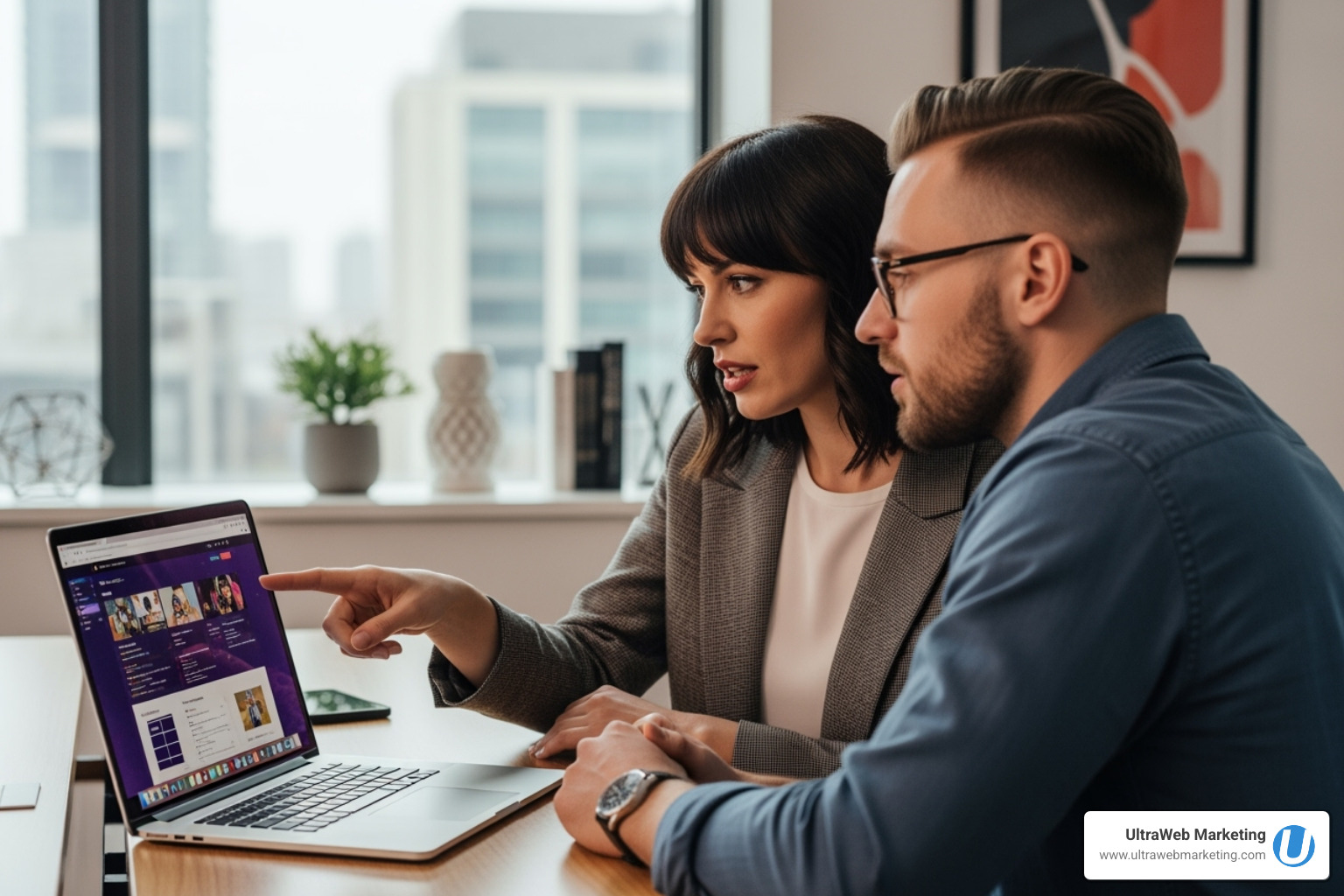 a Boca Raton business owner collaborating with an UltraWeb Marketing web developer - ecommerce website development agency near me a Boca Raton business owner collaborating with an UltraWeb Marketing web developer - ecommerce website development agency near me