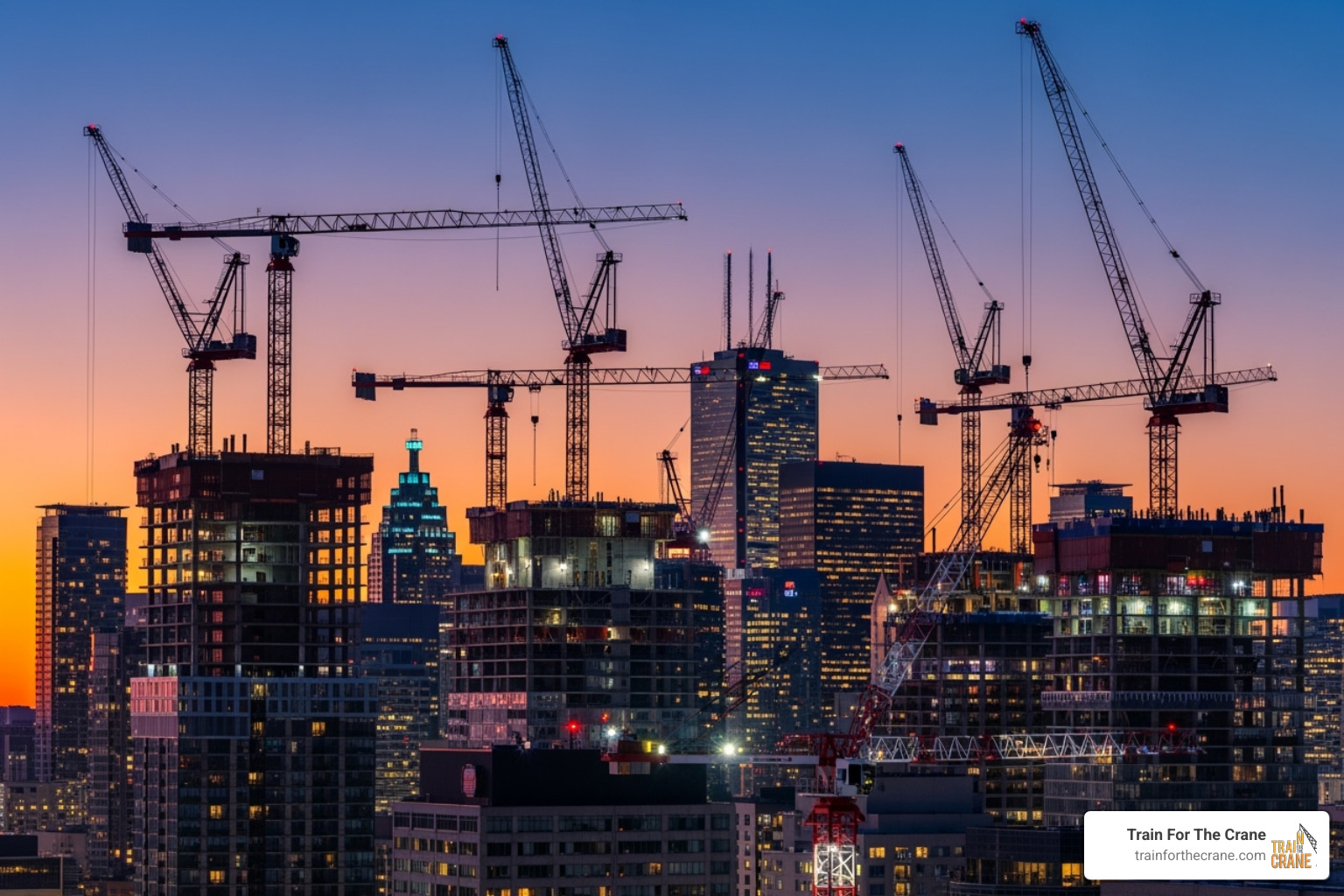 multiple tower cranes shaping the Toronto skyline - crane operator jobs