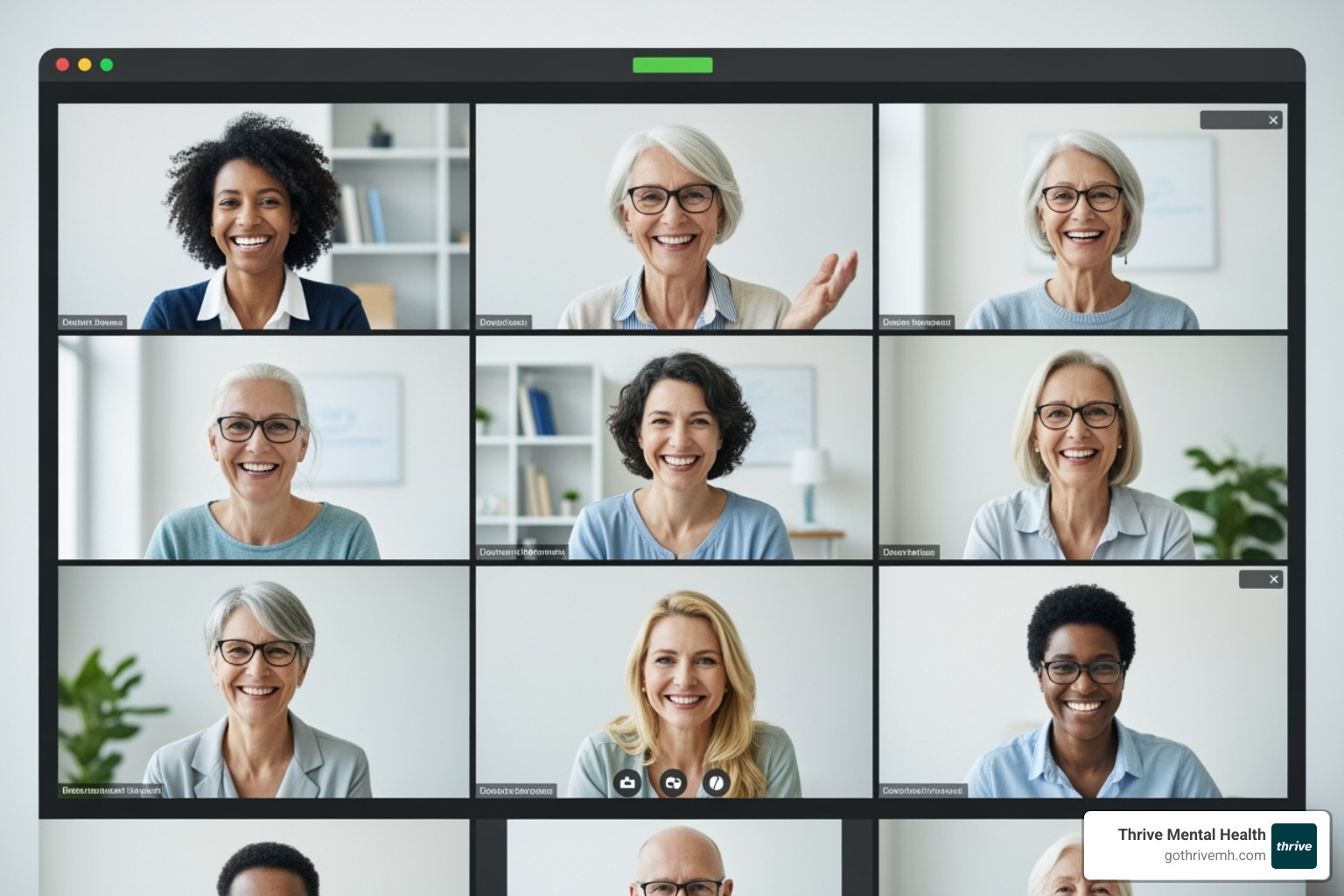 diverse group in virtual meeting - virtual IOP indiana