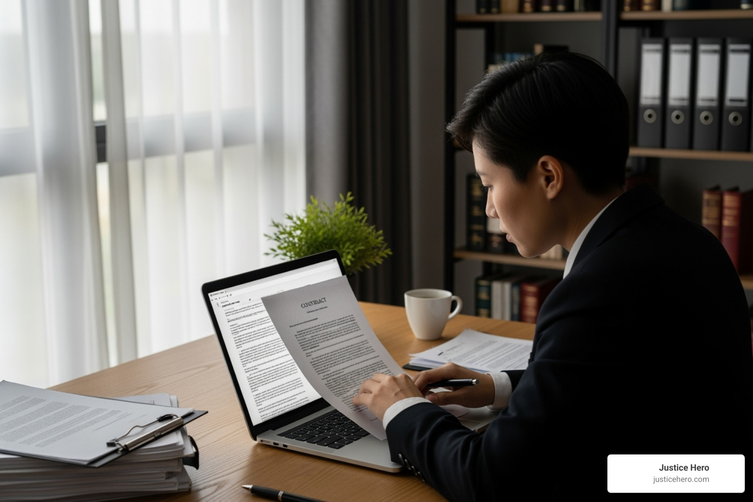 of a person looking at legal documents on a laptop - cpap settlement of a person looking at legal documents on a laptop - cpap settlement
