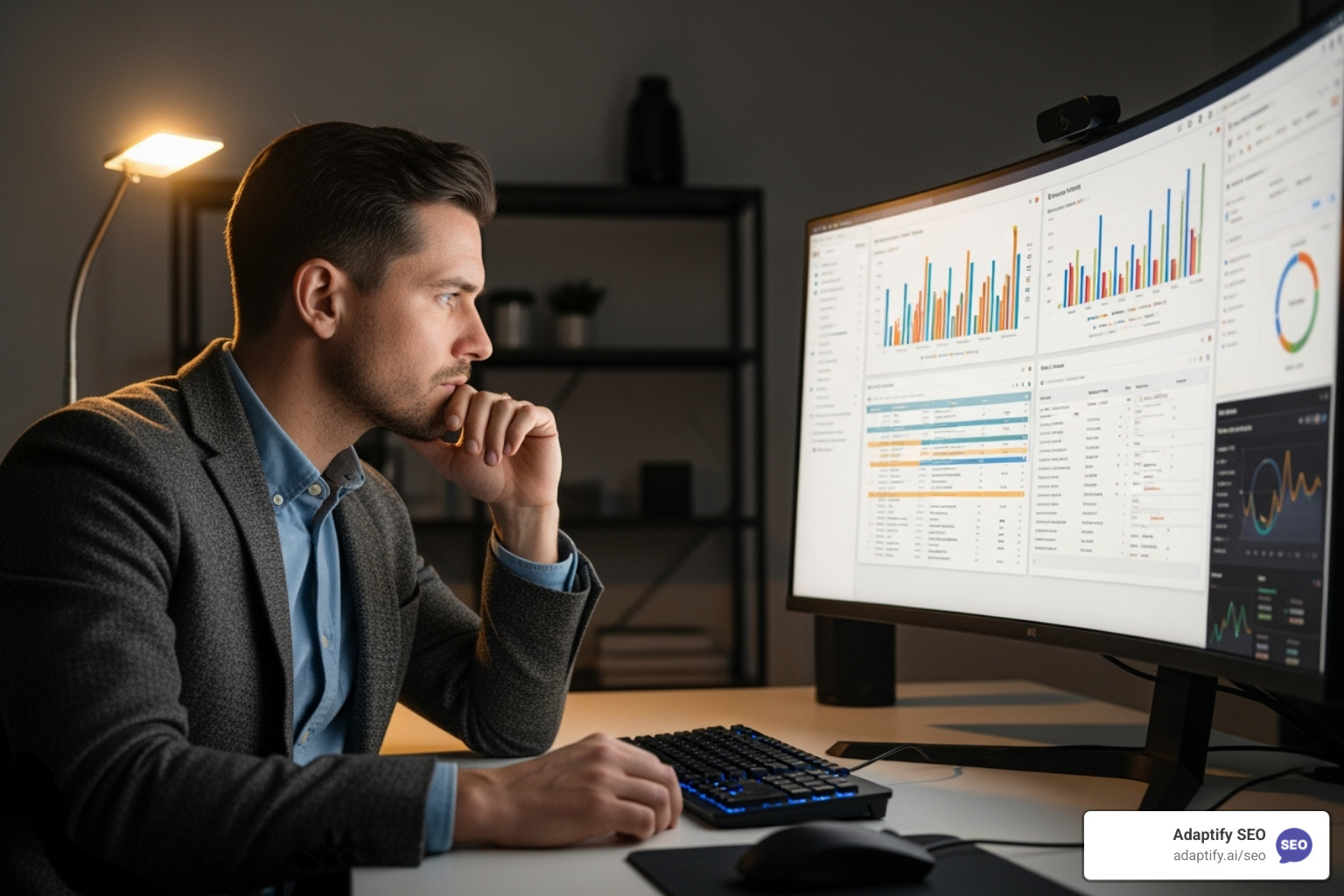 Person thoughtfully comparing different software options on a screen - White label reporting tool