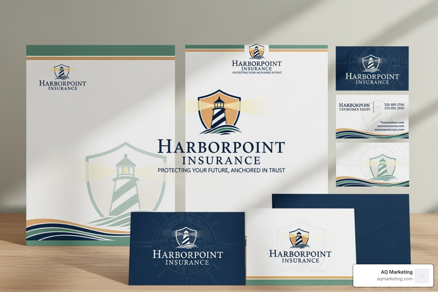 Cohesive insurance branding package designed for a New England agency - insurance agency branding Cohesive insurance branding package designed for a New England agency - insurance agency branding