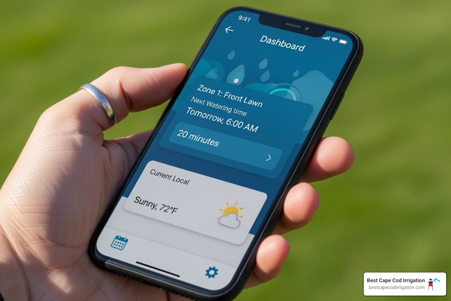 smartphone app interface - smarter sprinklers