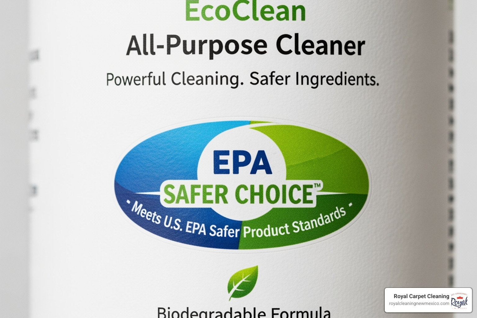product label with the EPA Safer Choice logo highlighted - pet safe carpet cleaning