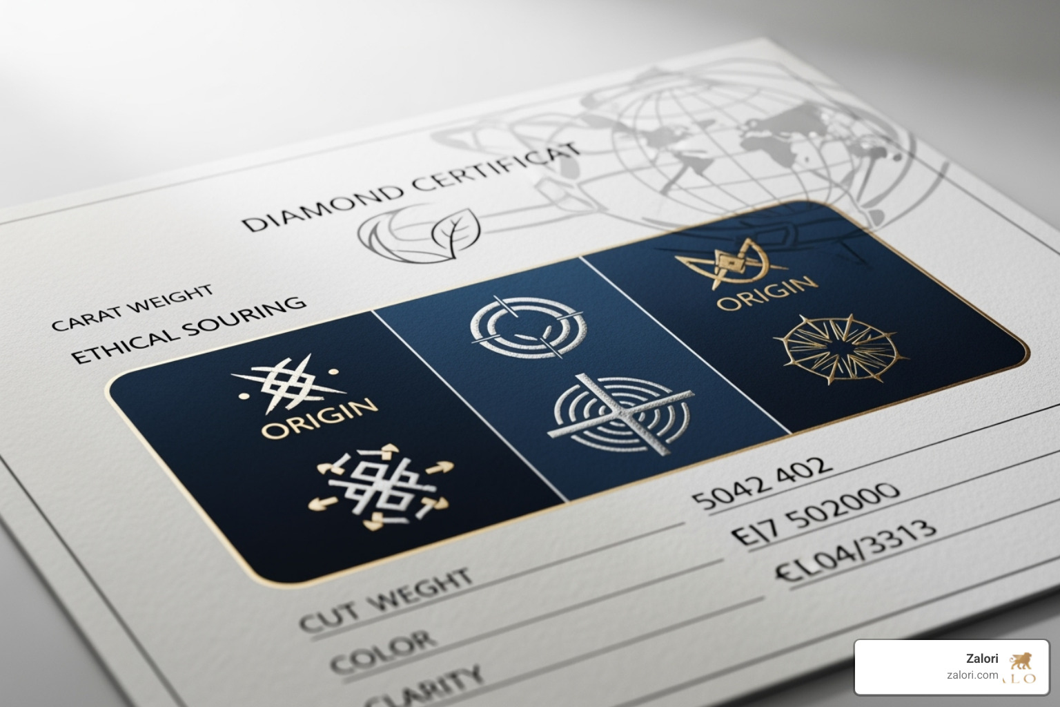A diamond certificate showing its origin, with a focus on traceability and ethical sourcing details - Ethically sourced diamonds A diamond certificate showing its origin, with a focus on traceability and ethical sourcing details - Ethically sourced diamonds